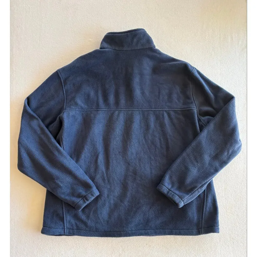 Columbia Full Zip Fleece Jacket Men’s 2XL Navy Blue Outdoors Warm Fall